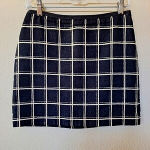 Madewell Womens Cotton Black/White Grid Mini Skirt. Size 0